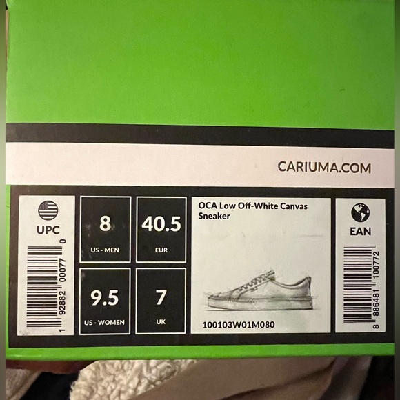 NEW Cariuma Oca Low Top Skate Sneaker Casual Shoes Lace Up Canvas White W 9.5 - Picture 5 of 5